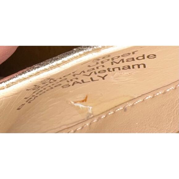 Sam Edelman Women's Gold‎ Leather Ballet Flats Size 8 Pointed Toe - Picture 4 of 6